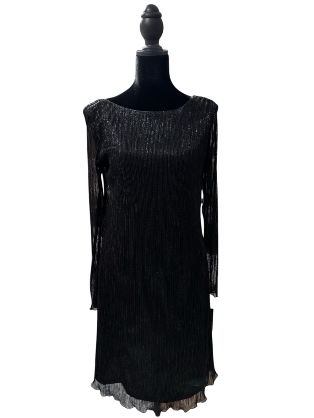 Marina Black Shimmer Lace Cocktail Dress Sleeveless Size 6